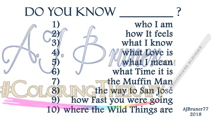 Do You Know _____?