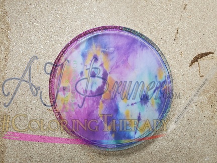 Purple and Pansies Large Round drink coaster 2