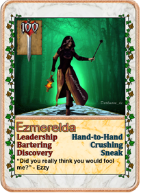 The Legend of Ezmerelda game, Ezmerelda sample card
