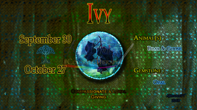 Ivy: Sep 30 - Oct 27