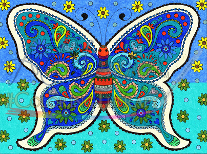 Madam Blue Butterfly - Click Image to Close