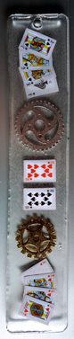 Bookmark with Gears and Cards - $15.00
