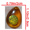 Amber Tear Drop with Silver Dragonscale - $7.00
